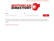 Tablet Screenshot of motorcardirectory.co.uk